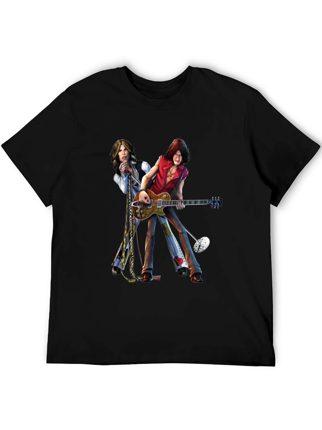 Rock Band Graphic Print Black T-Shirt
