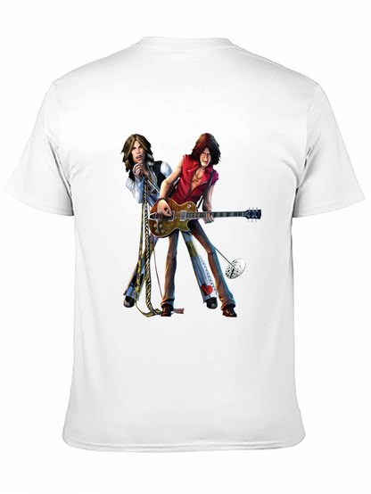 Rock Band Graphic Print Black T-Shirt