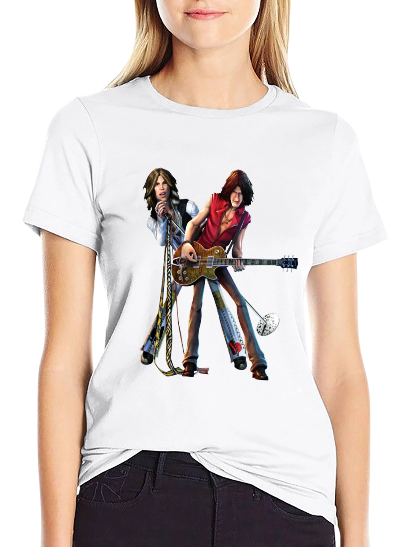 Rock Band Graphic Print Black T-Shirt