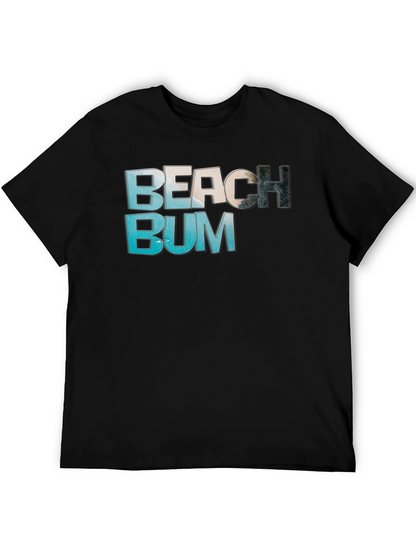 Beach Bum Graphic Tee - Casual Black T-Shirt