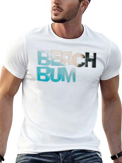 Beach Bum Graphic Tee - Casual Black T-Shirt