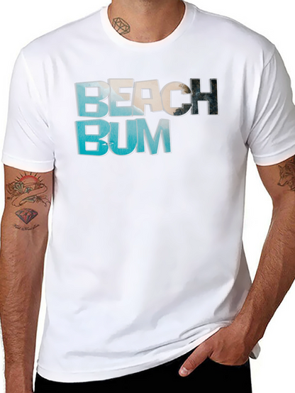 Beach Bum Graphic Tee - Casual Black T-Shirt