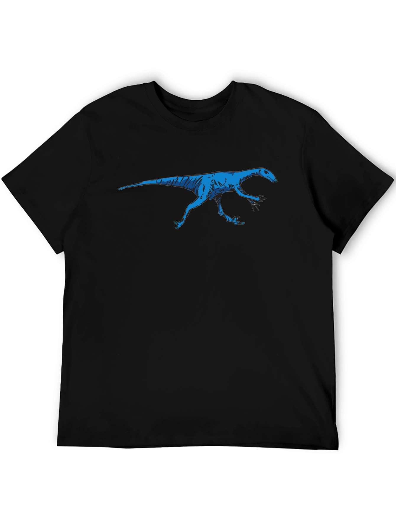 Blue Dinosaur Graphic Black T-Shirt