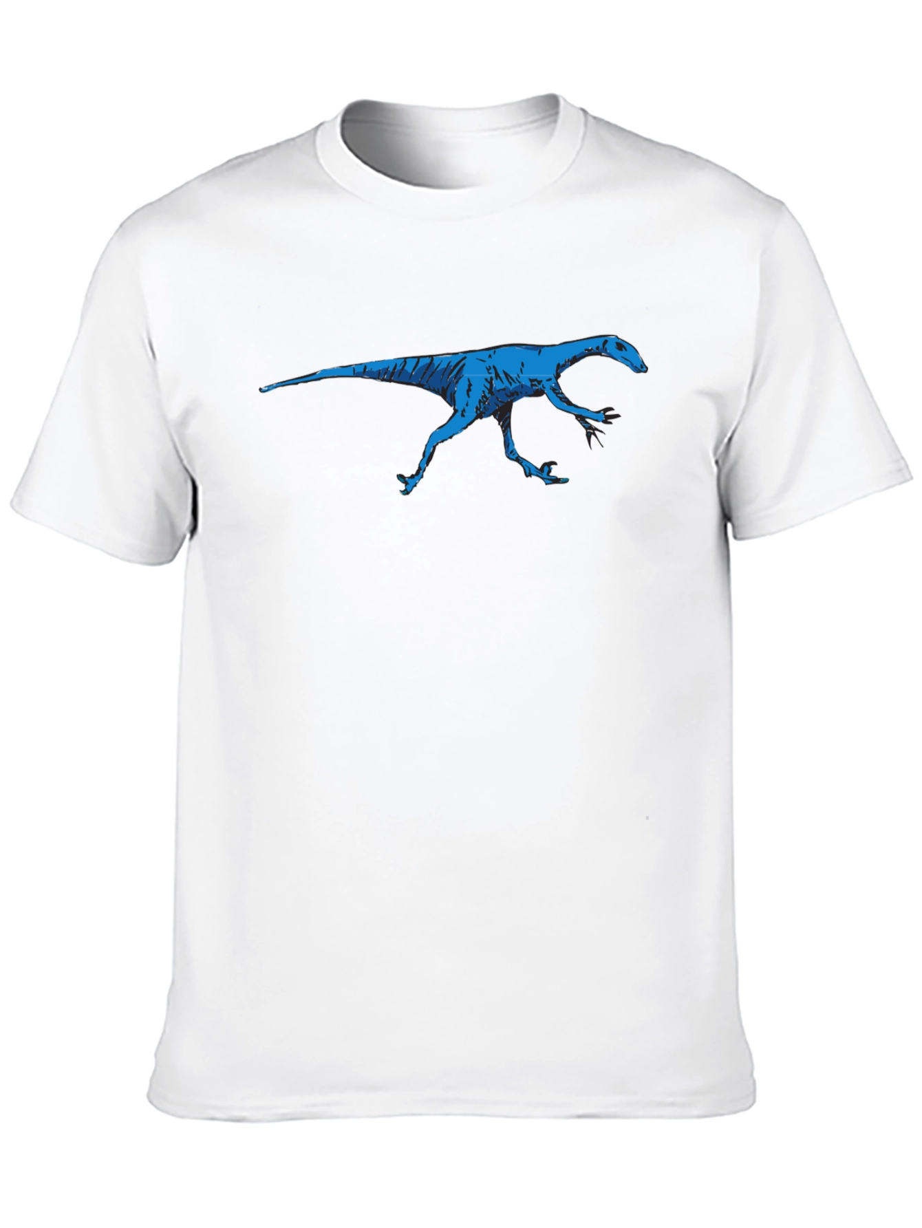 Blue Dinosaur Graphic Black T-Shirt