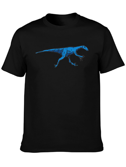 Blue Dinosaur Graphic Black T-Shirt