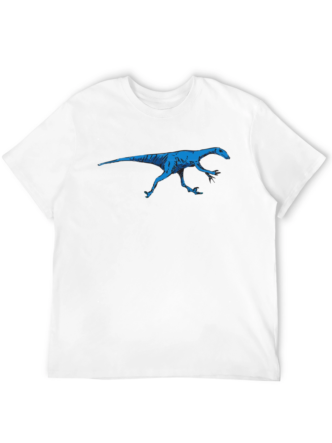 Blue Dinosaur Graphic Black T-Shirt
