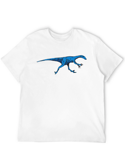 Blue Dinosaur Graphic Black T-Shirt