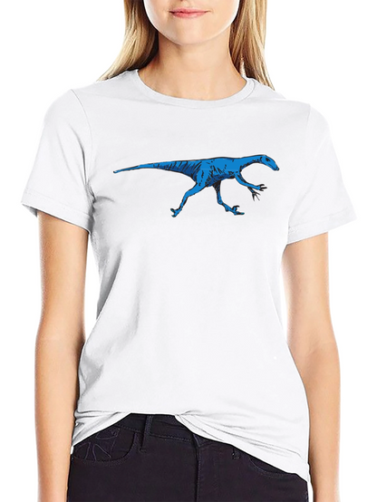 Blue Dinosaur Graphic Black T-Shirt