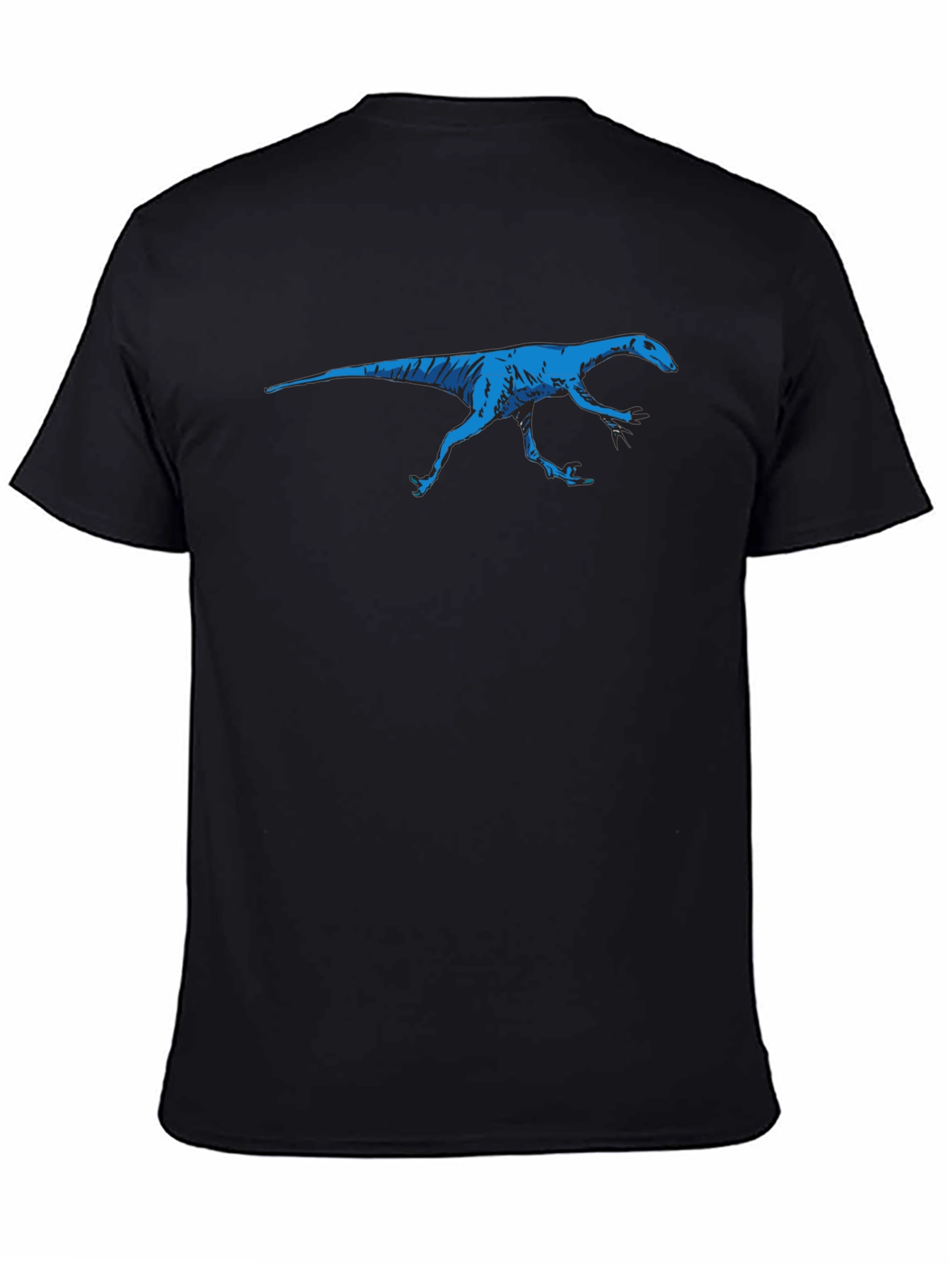 Blue Dinosaur Graphic Black T-Shirt