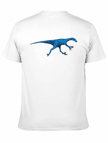 Blue Dinosaur Graphic Black T-Shirt