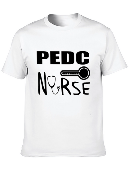Pediatric Nurse T-Shirt - Medical Thermometer Stethoscope Design