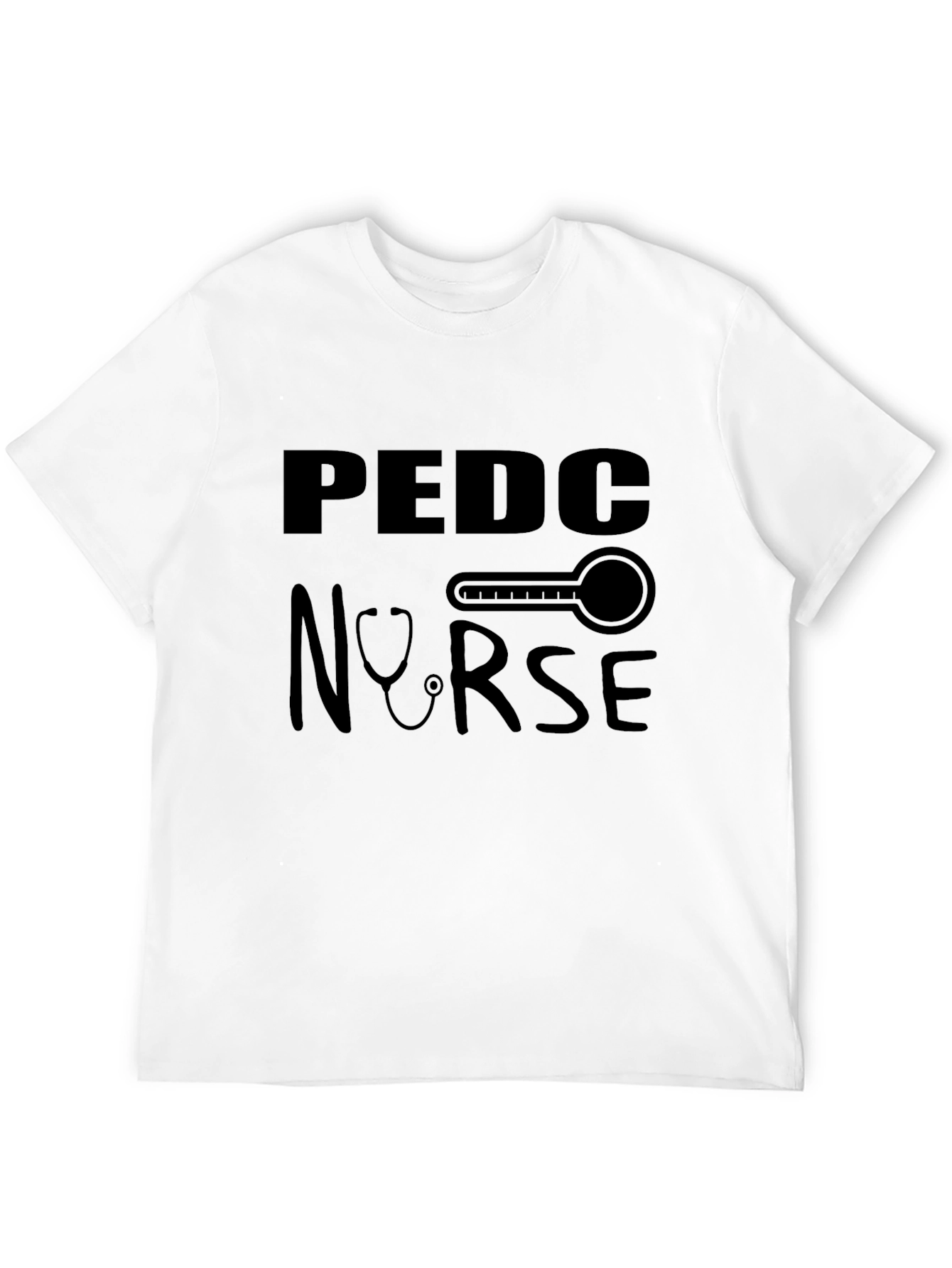 Pediatric Nurse T-Shirt - Medical Thermometer Stethoscope Design