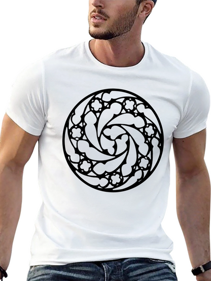 Gothic Rose Window Graphic Tee - Black