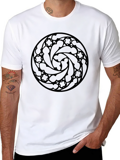 Gothic Rose Window Graphic Tee - Black