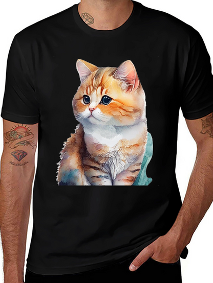 Cute Cat Graphic T-Shirt - Soft Cotton Blend Tee
