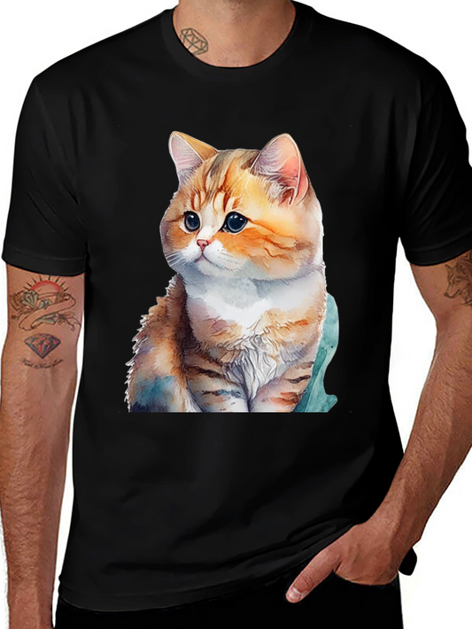 Cute Cat Graphic T-Shirt - Soft Cotton Blend Tee