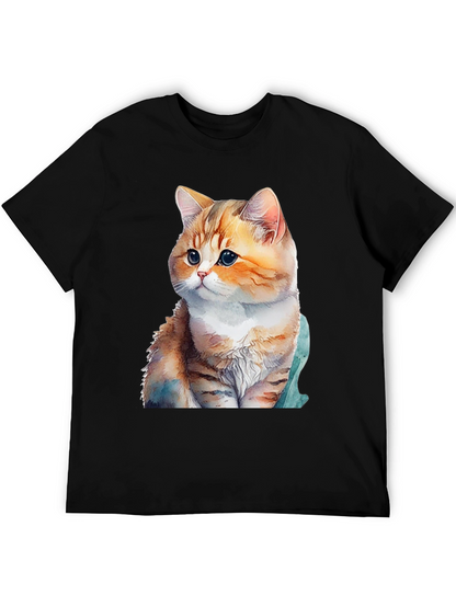 Cute Cat Graphic T-Shirt - Soft Cotton Blend Tee