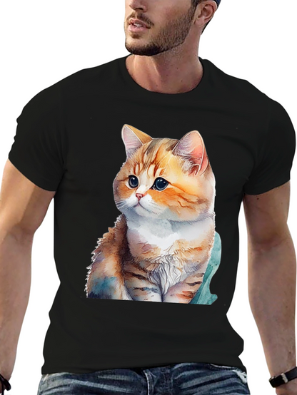 Cute Cat Graphic T-Shirt - Soft Cotton Blend Tee
