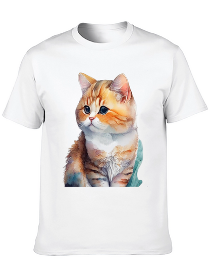 Cute Cat Graphic T-Shirt - Soft Cotton Blend Tee