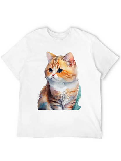 Cute Cat Graphic T-Shirt - Soft Cotton Blend Tee