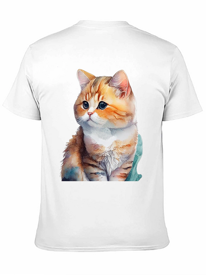 Cute Cat Graphic T-Shirt - Soft Cotton Blend Tee
