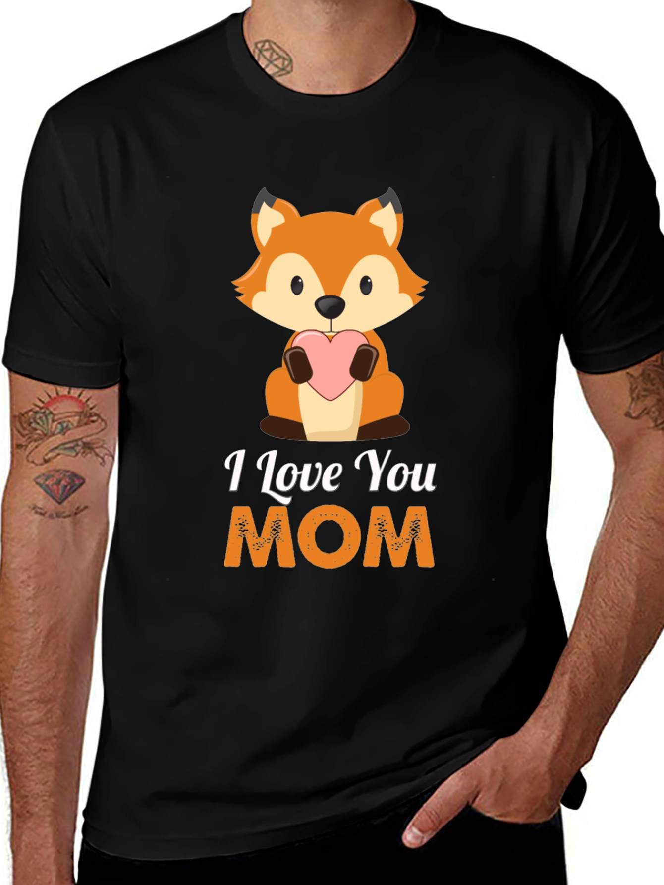 I Love You Mom Fox Graphic T-Shirt
