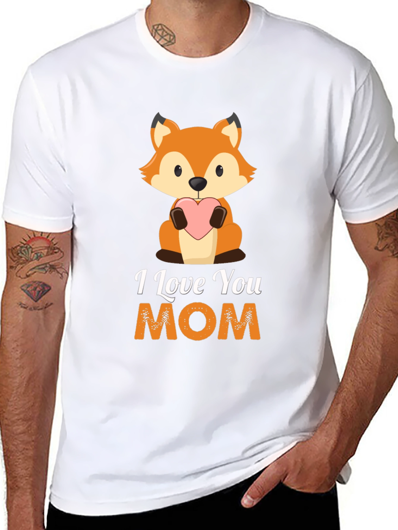 I Love You Mom Fox Graphic T-Shirt