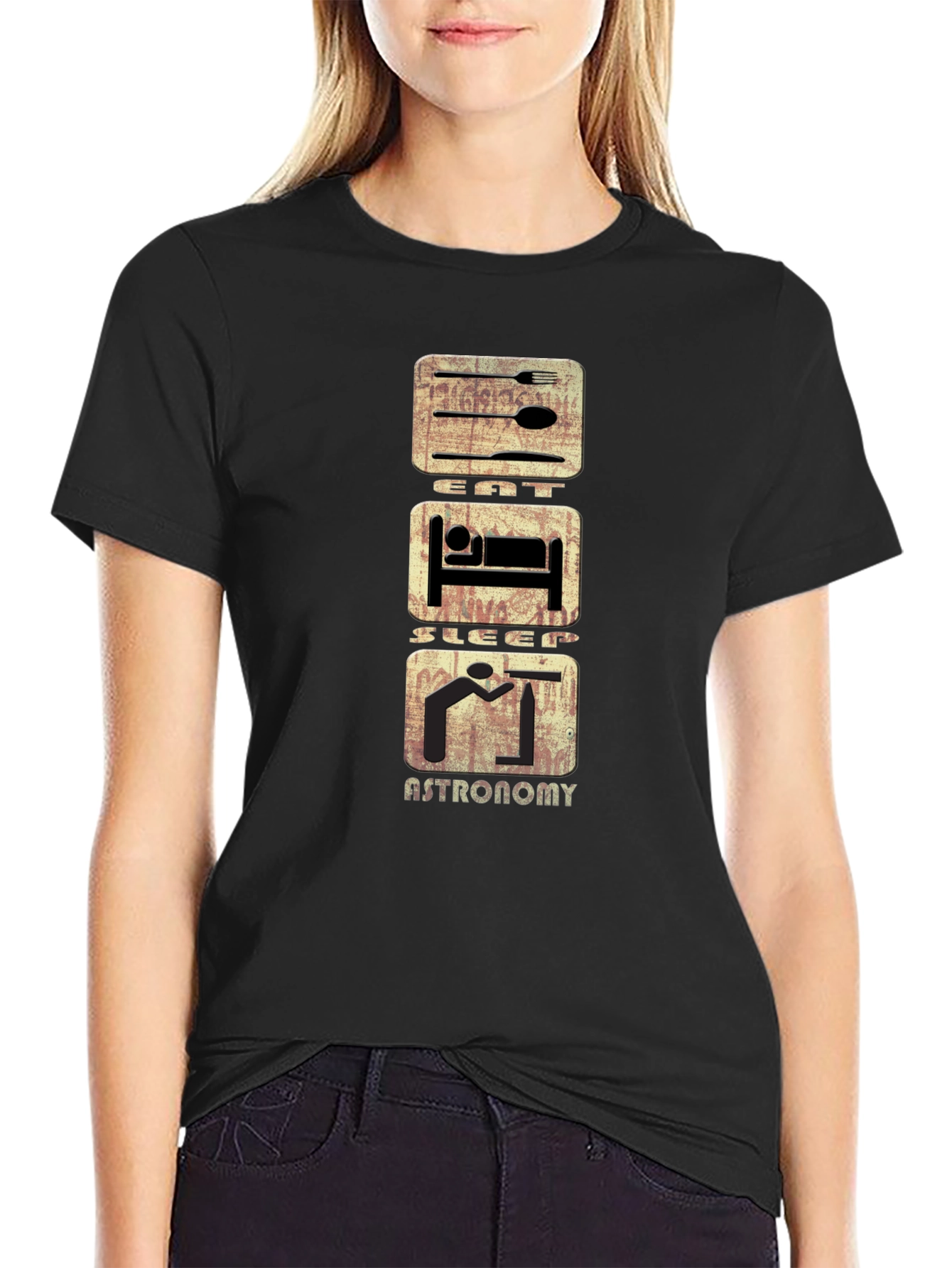 Eat Sleep Astronomy T-Shirt - Black Cotton Tee