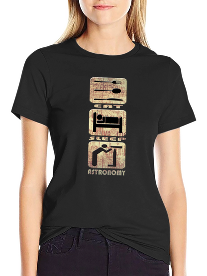Eat Sleep Astronomy T-Shirt - Black Cotton Tee