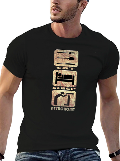 Eat Sleep Astronomy T-Shirt - Black Cotton Tee