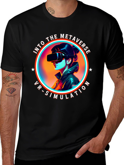 Metaverse VR Simulation Black T-Shirt
