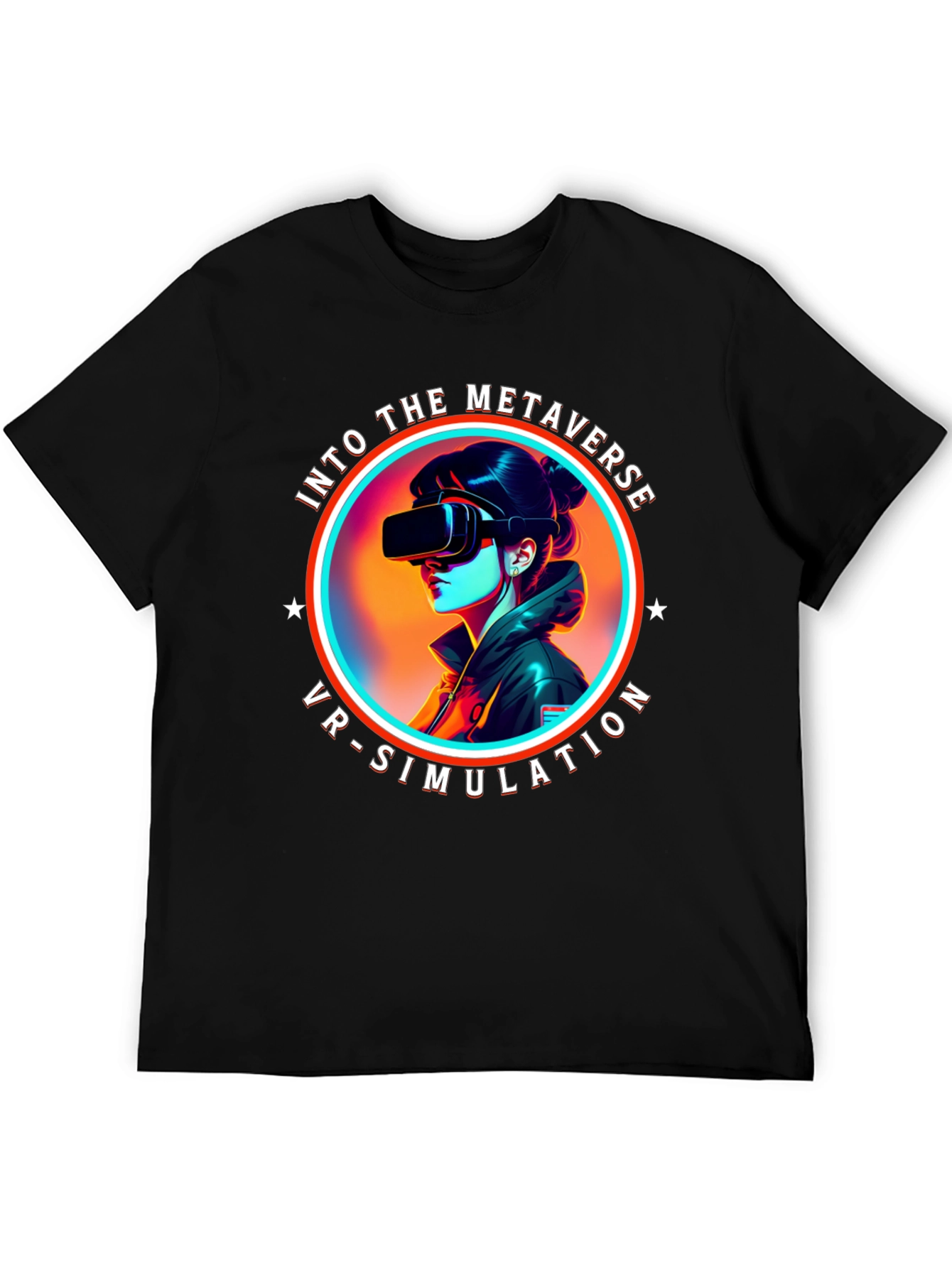Metaverse VR Simulation Black T-Shirt