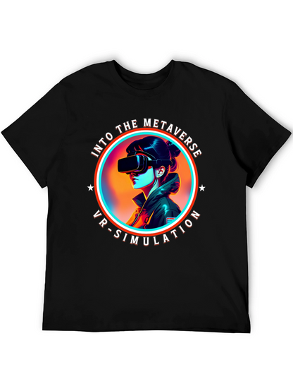 Metaverse VR Simulation Black T-Shirt