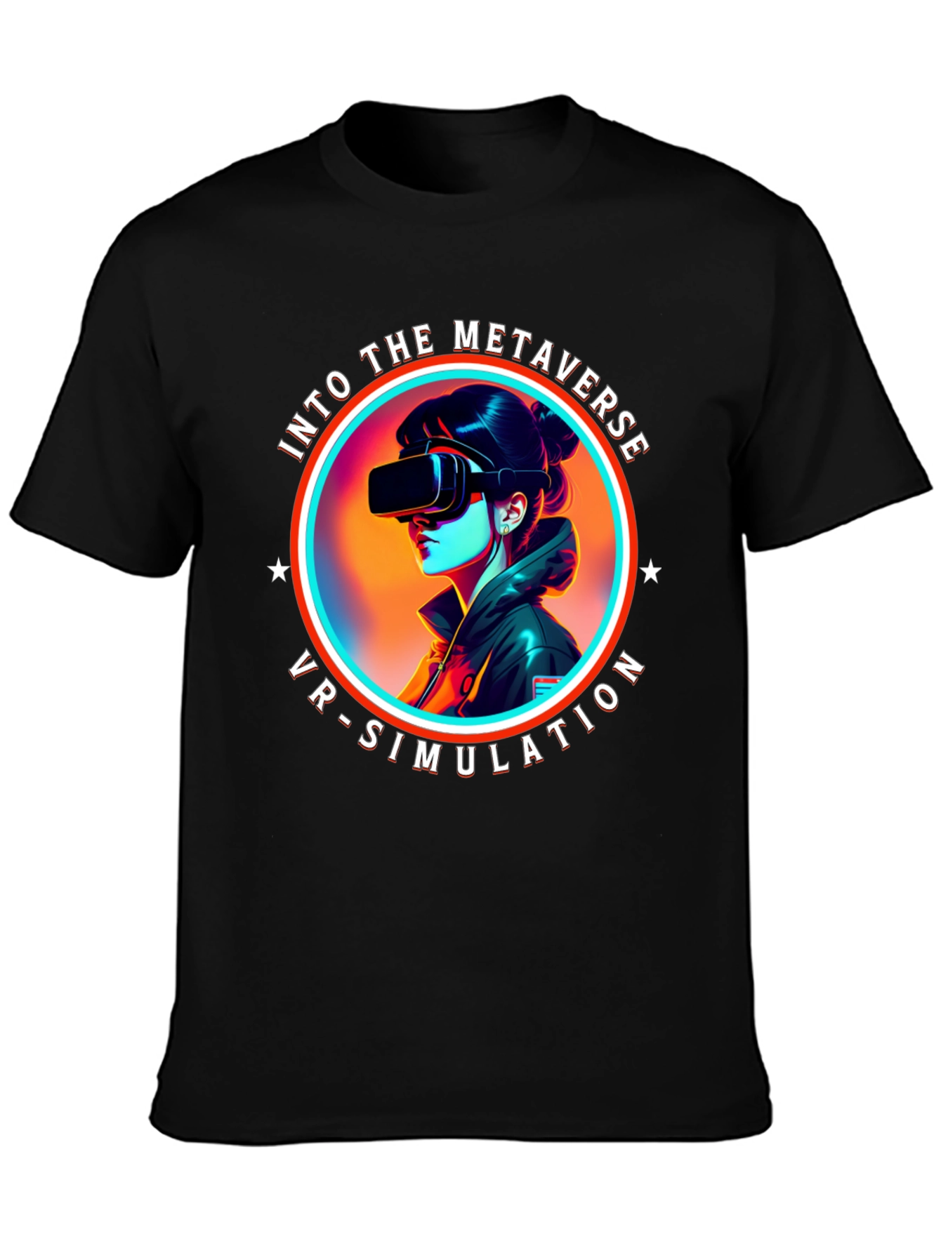 Metaverse VR Simulation Black T-Shirt
