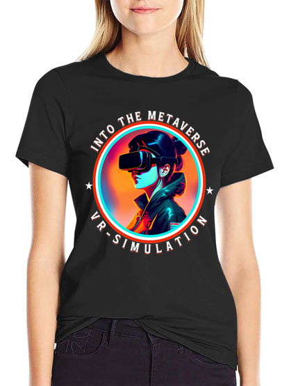 Metaverse VR Simulation Black T-Shirt