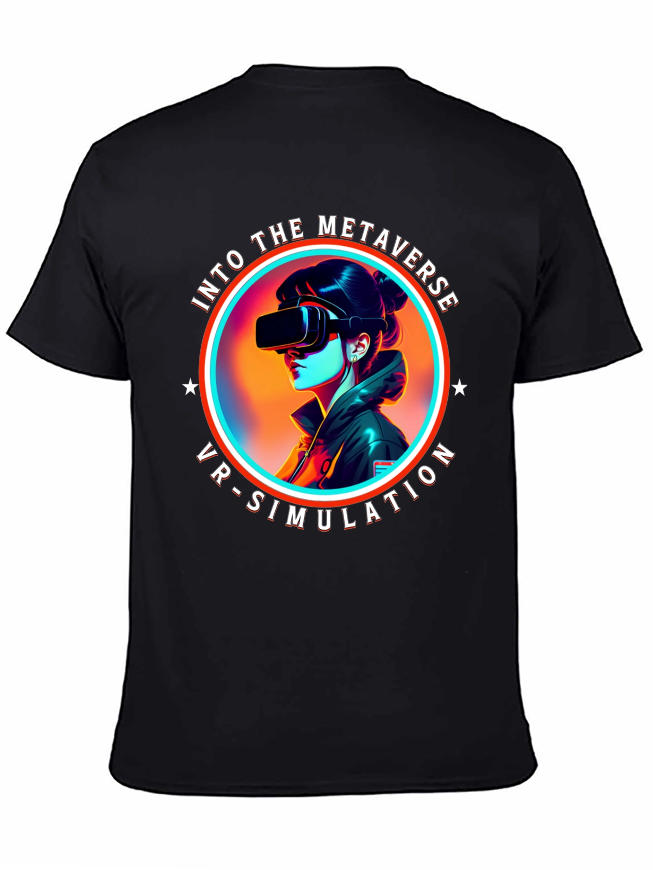 Metaverse VR Simulation Black T-Shirt
