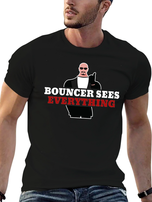 Bouncer Sees Everything Graphic Tee - Black