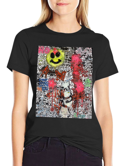 Edgy Graphic Print Crew Neck T-Shirt