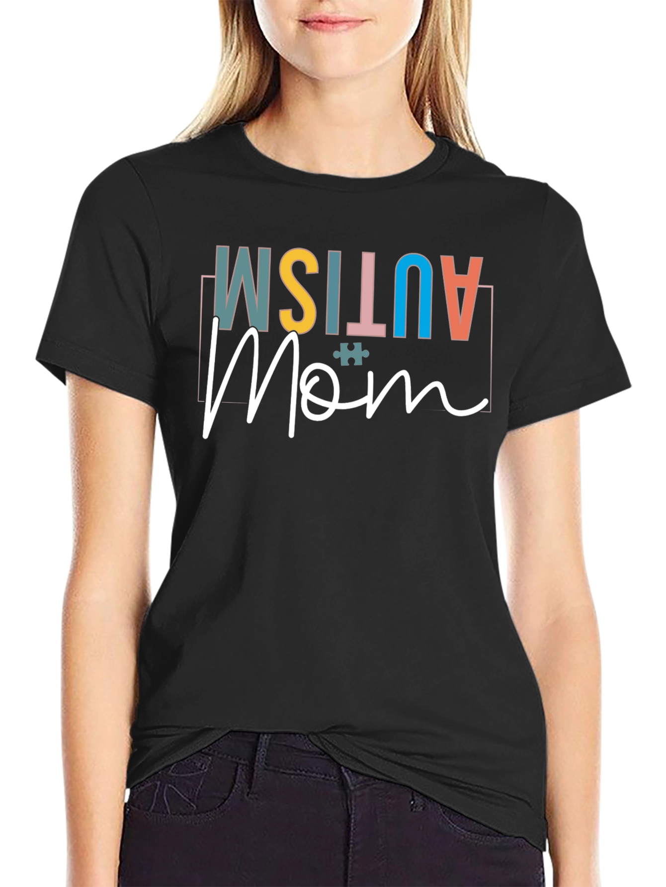 Autism Mom Black Graphic Tee