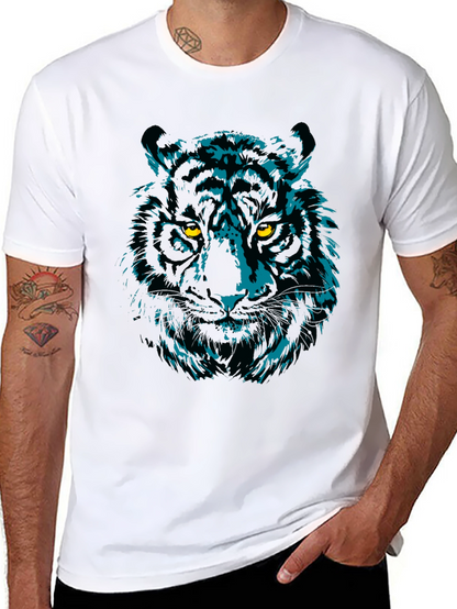 Cool Tiger Graphic Print Black T-Shirt