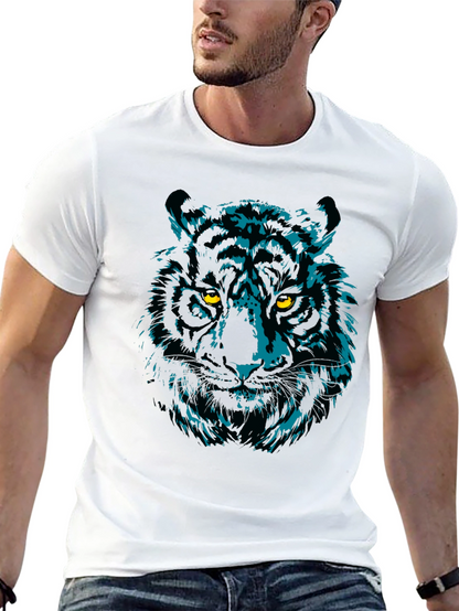 Cool Tiger Graphic Print Black T-Shirt
