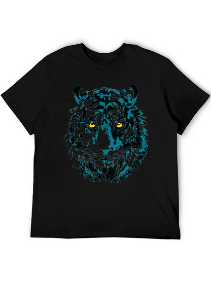 Cool Tiger Graphic Print Black T-Shirt
