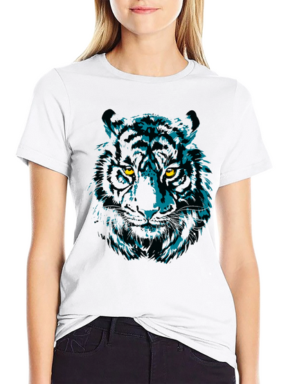 Cool Tiger Graphic Print Black T-Shirt