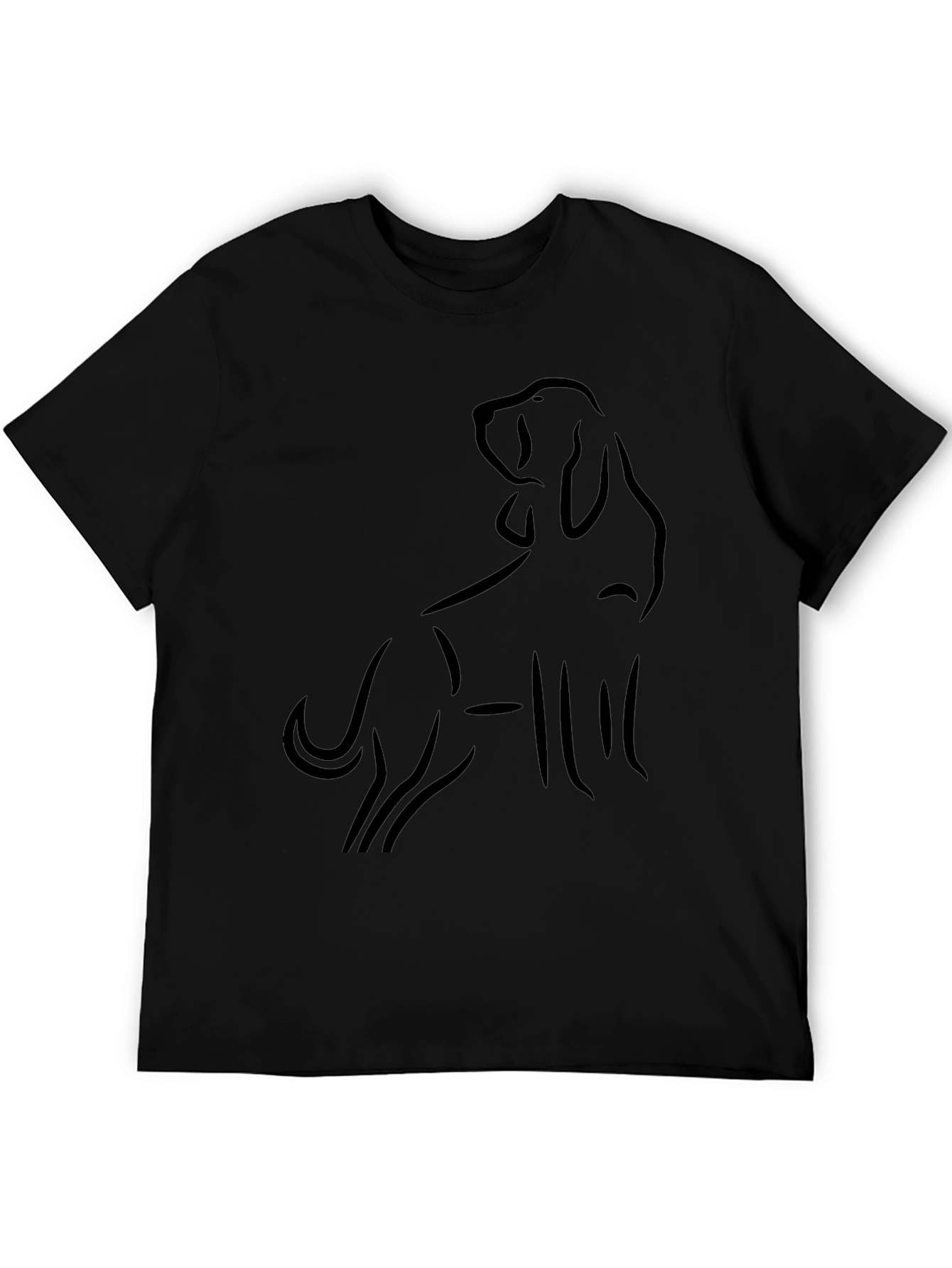 Black Dog Outline Graphic T-Shirt