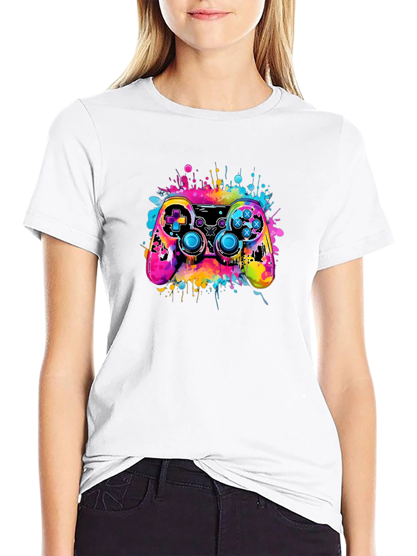 Vibrant Gaming Controller Graphic T-Shirt