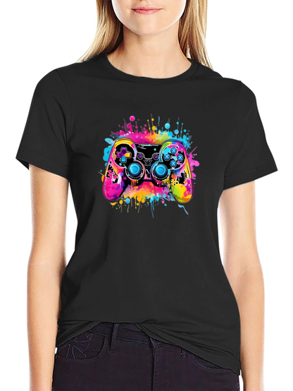 Vibrant Gaming Controller Graphic T-Shirt