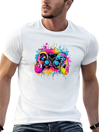 Vibrant Gaming Controller Graphic T-Shirt