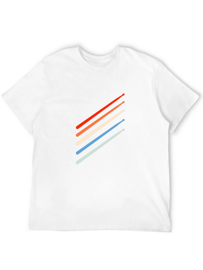 Retro Drum Sticks T-Shirt - Stylish Musician Tee