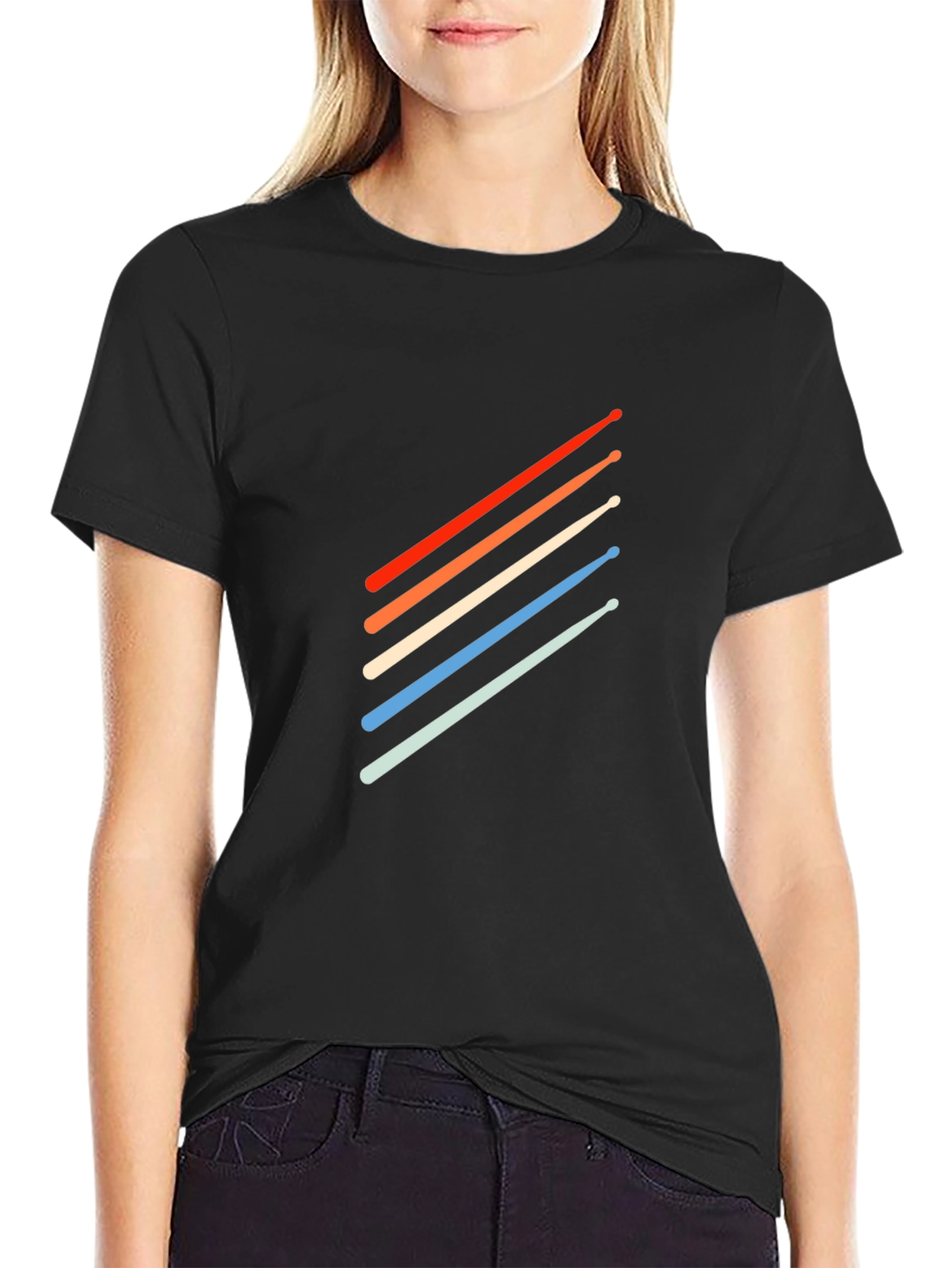 Retro Drum Sticks T-Shirt - Stylish Musician Tee