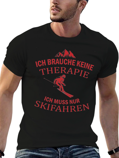 Ski Therapy T-Shirt - Funny Skiing Gift Tee